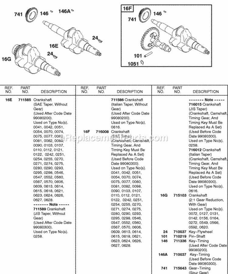 Page O Diagram and Parts List for 185432-0571-E1  Briggs and Stratton Engine